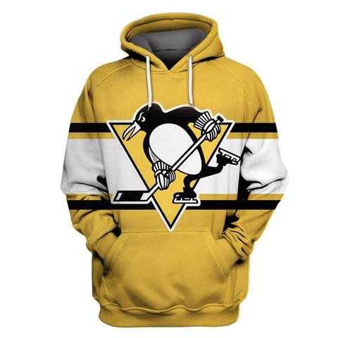 Penguins Gold All Stitched Hooded Sweatshirt,We sell and wholesale Penguins Gold All Stitched Hooded Sweatshirt on line form chian!